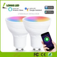 5W Dimmable GU10 Light Lamp RGB + Warm White WiFi Smart Light Bulb Work with Amazon Alexa/Tuya/Googl