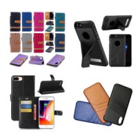 Card Slot Wallet PU Leather Mobile Phone Case for iPhone X 8 8 Plus 7 6 Samsung Hard Case