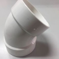 45 Degree White PVC Elbow with Inner Thread