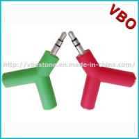 Colorful Y Shaped Earphone Splitter with Keychain Headphone Splitter Earphone Splitter