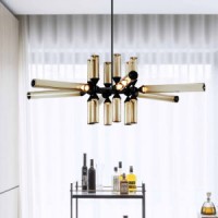 Modern Design Hanging Pendant Lamp Lighting Chandelier with Cognac Glass Shades  for Living Room  Di