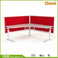 L Shape Steel Height Adjustable Desk with CE Certification (OM-03-T-RA)