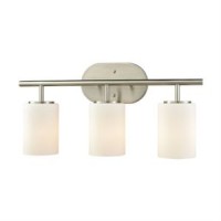 3 Light Vanity in Oil Rubbed Bronze or Brush Nickel with Etched Glass