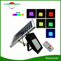 56 LED IP65 Waterproof Solar Flood Light Remote Control RGBW Landscape Yard Garden Decorative Floodl