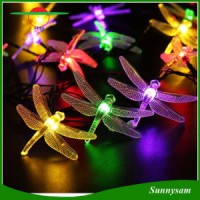 30 LED 6m Dragonfly Solar Power String Lights Waterproof Lamp for Outdoor Indoor