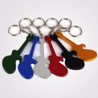 Guitar Shaped Beer Opener Aluminum Alloy Bottle Opener Keychains Handy