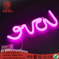 USB Love Shaped Night Light Neon Sign for Baby Bedroom Decoration