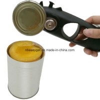 Portable Multifunctional Manual Can Opener Bottle Opener Smooth Edge Side Cut with Magnet for Kitche