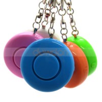 Multi Color Rounded Fashion 130 dB Aloud Personal Alarm with Key Ring LED Button Support OEM