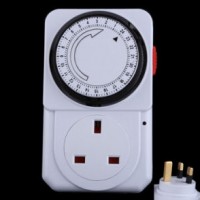 24 Hours Mechanical Programmable Timer Plug Switch Socket UK Plug