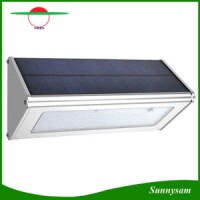 Solar Wall Light Outdoor Aluminium Alloy 48 LED Microwave Radar Sensor Waterproof Energy Saving Lamp