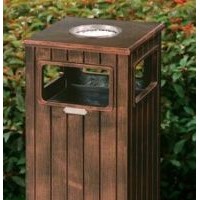 Fiber Steel Outdoor Rubbish Barrel in Aeneous Color (GPX-116)