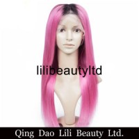 Top Selling Ombre Color Straight Full Lace Wig with Baby Hair