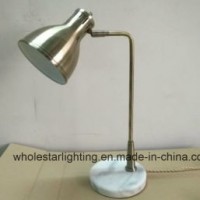 Metal Reading Table Lamp with Stone Base (WHT-021)