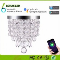 15W Large Luxury Hotel Lighting 2000K-6500K (Warm White/Cool White) WiFi Smart LED Crystal Chandelie