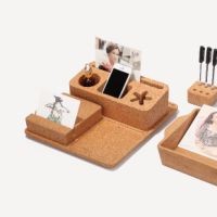 Cork Desk Organizer Eco-Friendly Natural Cork Office Desk Accessories