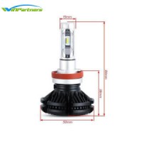 Winpartners X3 H7 H8 H9 H11 9005 9006 9012 LED H4 Auto Car Headlight 50W 6000lm IP67 Automobile Bulb