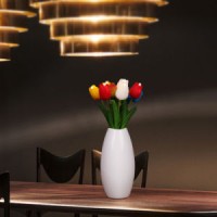 Modern Designed Wholesale Tulip Flower Vase with LED Artificial Flower for Indoor Room Decoration