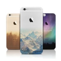 Fashion Silicone Transparent Landscape View Back Case for iPhone