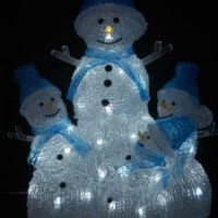 Snowman Family Acrylic Christmas Decoration Light with LED