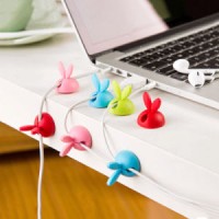 Rabbit Cable Drop Clip Desk Tidy Organiser Wire Cord USB Charger Holder