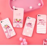 Pink Panther TPU Relief Mobile Phone Cover Case for iPhone Oppo R9 R11