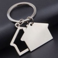 Zinc Alloy House Keychain for Sale