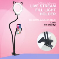 Lazy Phone Holder with Remote LED Selfie Ring Light (RK24)