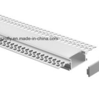 LED Lighting Aluminum Profile with Flange  Flat Aluminum Profile with Plaster/Drywall