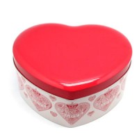 Romantic Heart Shaped Chocolate Gift Tin Box; Heart Shaped Cookie Tin Box