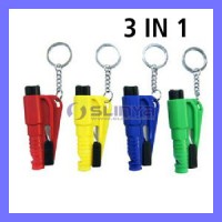 Promotion Gift 3 in 1 Mini Portable Keychain Car Opening Tools Windw Broken Rescue Emergency Hammer