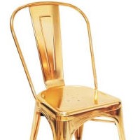 China Steel Banquet Furniture Metal Gold Golden Tolix Chair