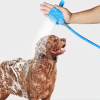 Pet Bathing Tool Pet Shower Sprayer and Scrubber in-One  Shower Bath Tub and Outdoor Garden Hose Com