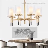 Copper Pendant Lamp Contemporary Design Plating LED Metal Glass Chandelier