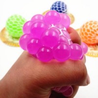 Mesh Squishy Ball - Rubber Vent Grape Stress Ball - Squeezing Stress Relief Ball - Purple