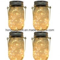 Hanging Solar Garden Jar Light with 20PCS Micro Warm White String LED