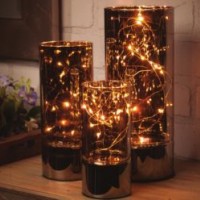 Xmas Decorative Glass Table Light with Micro LED Light Chain