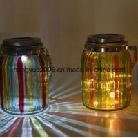 New Design Colorful Glass Solar LED Jar Light Solar Glass Garden Jar Light