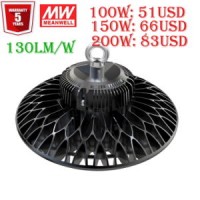 130lm/W 100W/150W/200W UFO LED High Bay Light  LED Low Bay Light for Warehouse Industrial Lighting w