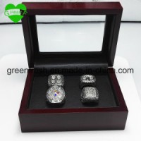 Solid Hollow Wooden Boxes 4 Holes Rings Position Championship Rings Transparent Lid of Wood Boxes