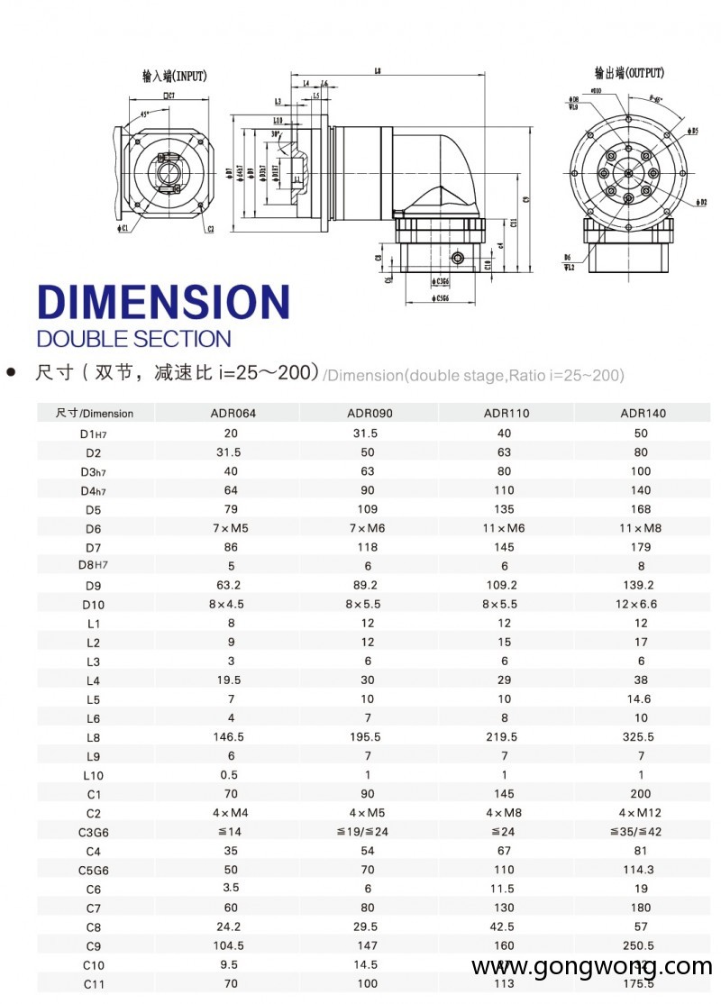 ADR-gear box dimension