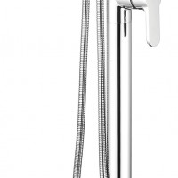 Modern Floor Mount Bathtub Faucet With Hand Shower