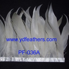 Stripped White Goose Plume Feather Fringe For Wholesale图1