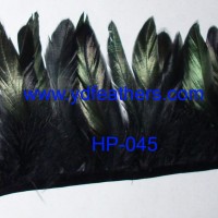 Dyed black Half-bronze rooster schlappens feather Fringe