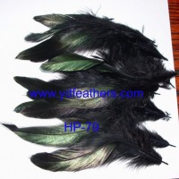 Dyed black Half-bronze rooster schlappens feather