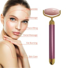 Rose Quartz Electric Jade Roller Facial Bar AntiWrinkle Skin图1