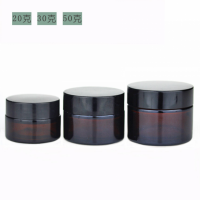 30g amber and clear glass cream jar for personal care