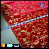 Polyester Vestment Metallic Brocade Fabric For Church