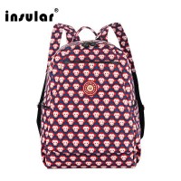 Insular 6072 9 Pocket Design Wrinkle Nylon Multifunctional Baby Love Diaper Bag