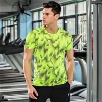 New Printing Men Casual Sport T-Shirts Quick Drying Jogging Training Activewear Men Sport Wear